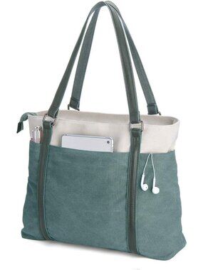 Laptop Tote Bag for Women, 15.6 Inch Work Bag with Laptop Compartment and Zipper